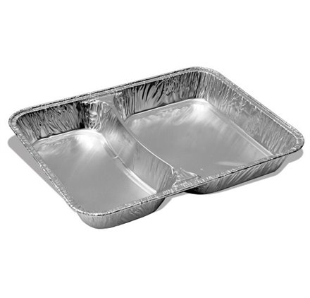 Pack 100 uni. Forma de aluminio retangular 350ml 480ml dupla divisória