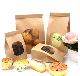 Sacos de Papel com janela transparente e fecho metálico