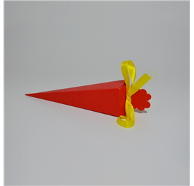 Gift Box - Cono Quad. Lino Rosso 40x40x155mm