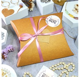 Caja para brinde - Almohada Kraft 185x165x55mm