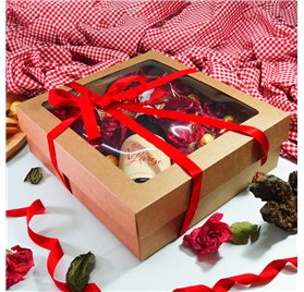 Box Gourmet Extra Large color natural measures 350x320x105mm