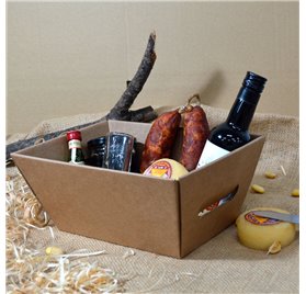 Cestas de Navidad Pequeña 26x17x11cm| Bandeja de cartón rectangular 