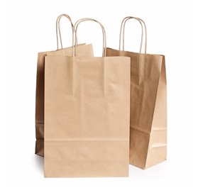 Bolsas de papel Kraft Asa rizada