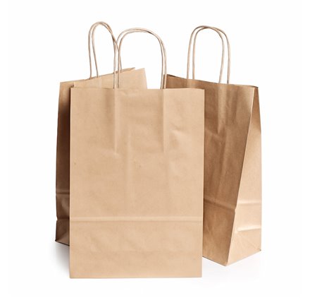 Bolsas de papel Kraft Asa rizada