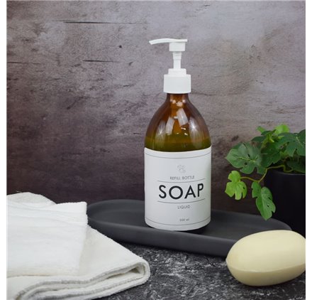 Frasco de vidro Ambar boca larga 500ml