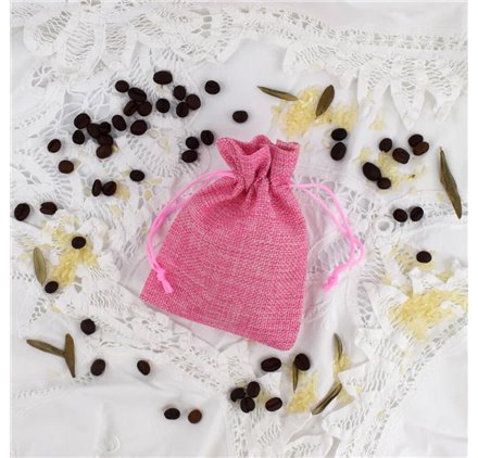 Saco juta Baby Pink 10x14cm