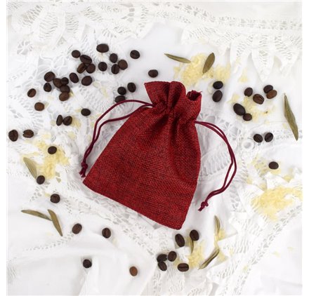 Sacs de Jute Bordeaux 10x14cm