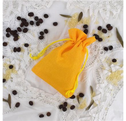 Bolsa yute Lemon Yellow 10x14cm