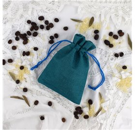 Saco 10x14cm juta Turquoise Blue