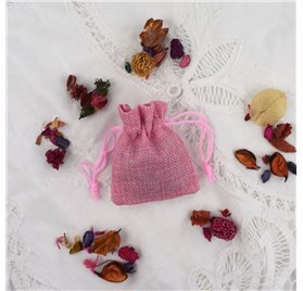 Saco juta Baby Pink 7x9cm