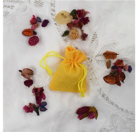 Saco juta Lemon Yellow 7x9cm