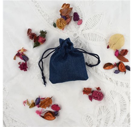 Saco 7x9cm juta Navy Blue