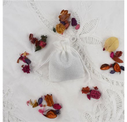 Saco 7x9cm juta Pure White