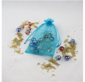 Saco 10x14cm organza Baby Blue