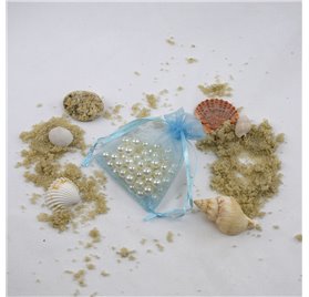Saco 7x9cm organza Baby Blue