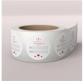 Étiquette Saint-Valentin Love's Melody - 40x40mm