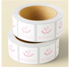 Etichette di Pasqua Day Bunny Bliss 40x40mm