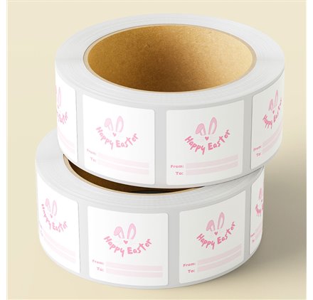 Happy Easter Labels Bunny Bliss - 40x40mm