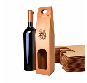 Estuches de vino en carton 1 botella Kraft EasterParade