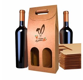 Scatole per 2 Bottiglie Kraft Bunny Trail