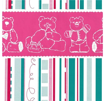 Papel de Embrulho 70cm Teddy Strip's