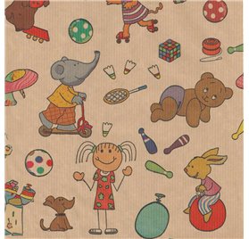 Papel de Embrulho 70cm Playful Pals Patchwork