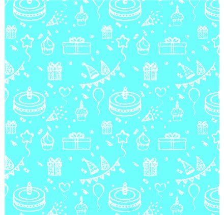 Papel de Embrulho 70cm Aqua Birthday Bliss