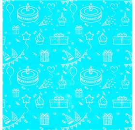 Papel de Embrulho 70cm Aqua Birthday Bliss