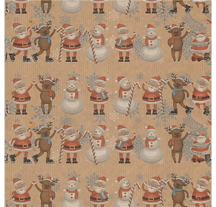 Papel de Embrulho 70cm Santa's Mirthful