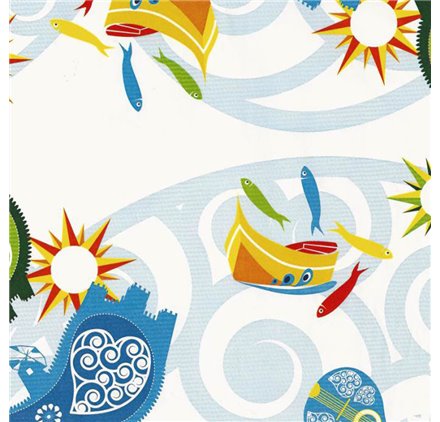 Papel de Embrulho 70cm Marítimo Vermelho