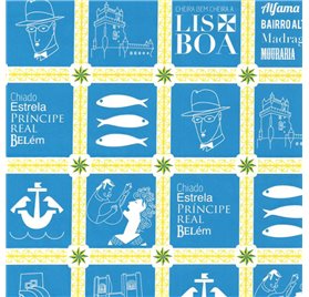 Papel de Embrulho 70cm Lisboa em Azulejo