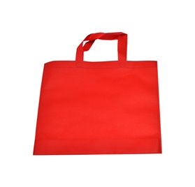 Sac TNT rouge petite anse 35x40cm