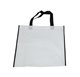 Bolso TNT asa pequeña blanco rayas 35x40cm