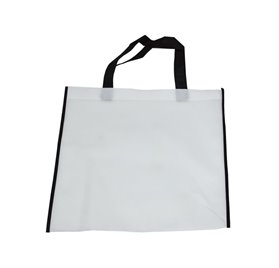 Saco TNT asa pequena branco c/riscas 35x40cm&nbsp;