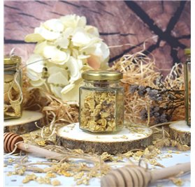 Hexagonal Glass Jar 80ml with Golden Lid