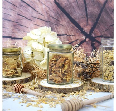 Glass Jar Hexagonal 270ml