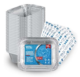 Barquette en aluminium Rebelde To Go 430ml avec couvercle