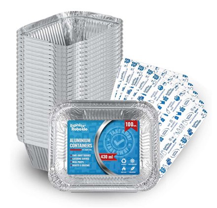 Aluminum take away tray Rebelde To Go 430ml with lid