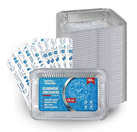 Bandejas de aluminio Rebelde To Go 750ml con tapa