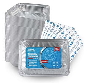 Barquette en aluminium Rebelde To Go 1000ml avec couvercle