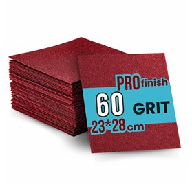 ProFinish Rotes Aluminiumschleifpapier 60 Grit 230x280mm