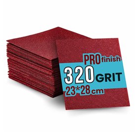ProFinish Rotes Aluminiumschleifpapier 320 Grit 230x280mm 