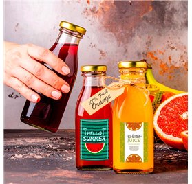 Flacone 250ml 25cl con Coperchio Dorato