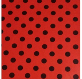 Papel de embrulho vermelho pontos pretos