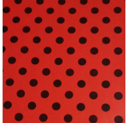 Papel de embrulho vermelho pontos pretos