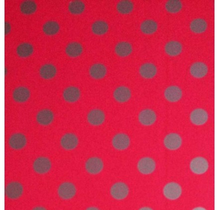 Papel de embrulho vermelho pontos prata