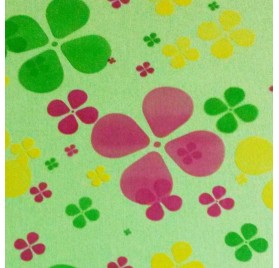 Polipropileno transparente trevos coloridos 70cm 50 metros