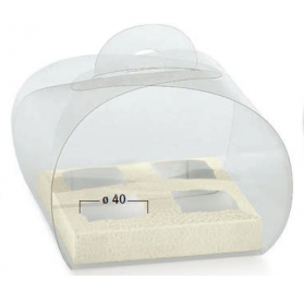 Caixa transparente 120x120x100mm com fundo pele branco