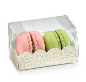 Caixa transparente retangular 80x50x50mm macarons pele branca