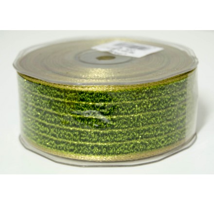 Fita lipari verde com rebordo dourado